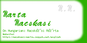 marta macskasi business card